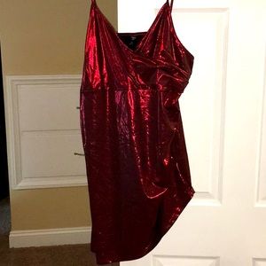 SHEIN red metallic dress